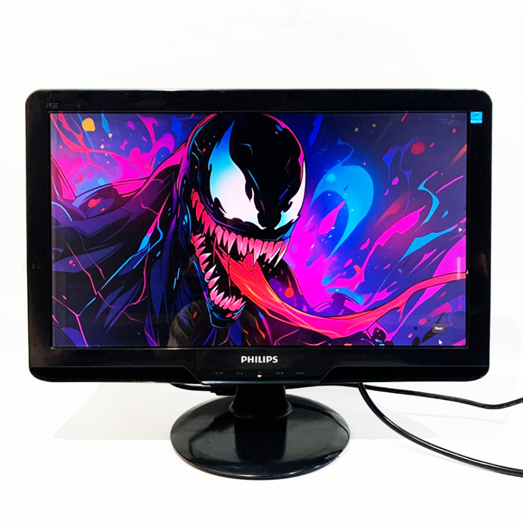 Monitor Led Merk Philips 19 Inch wide - NORMAL MULUS - LAYAR JERNIH - GRADE A