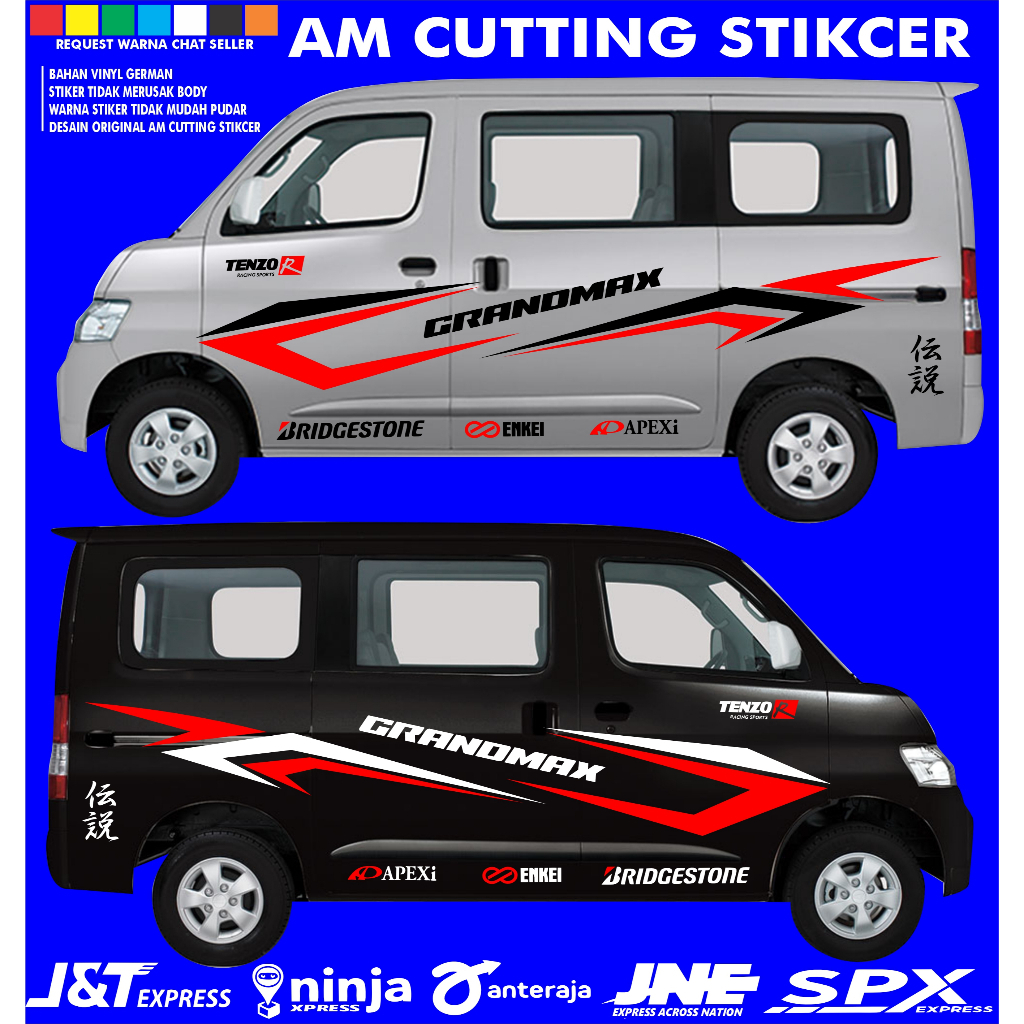 Sticker stiker daihatsu granmax stiker minibus grandmax luxio apv custom text