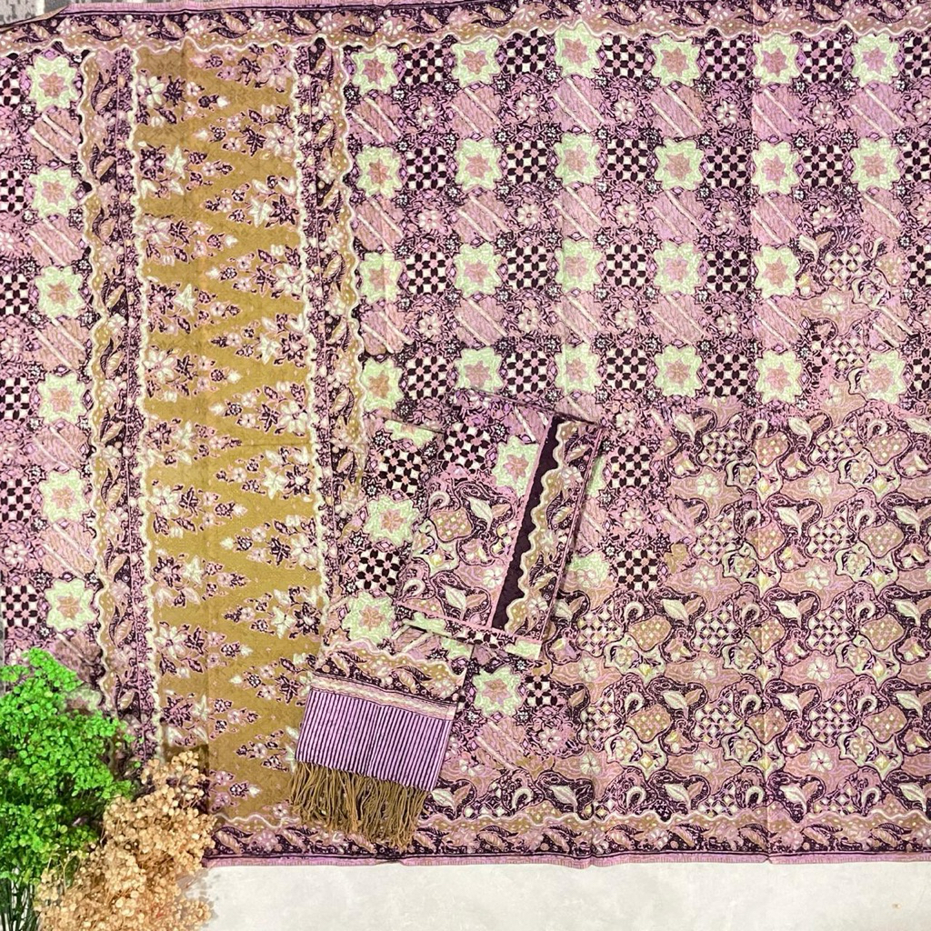 kain batik cap doby sarimbit bapak ibu sarung selendang motif trusmi cirebonan