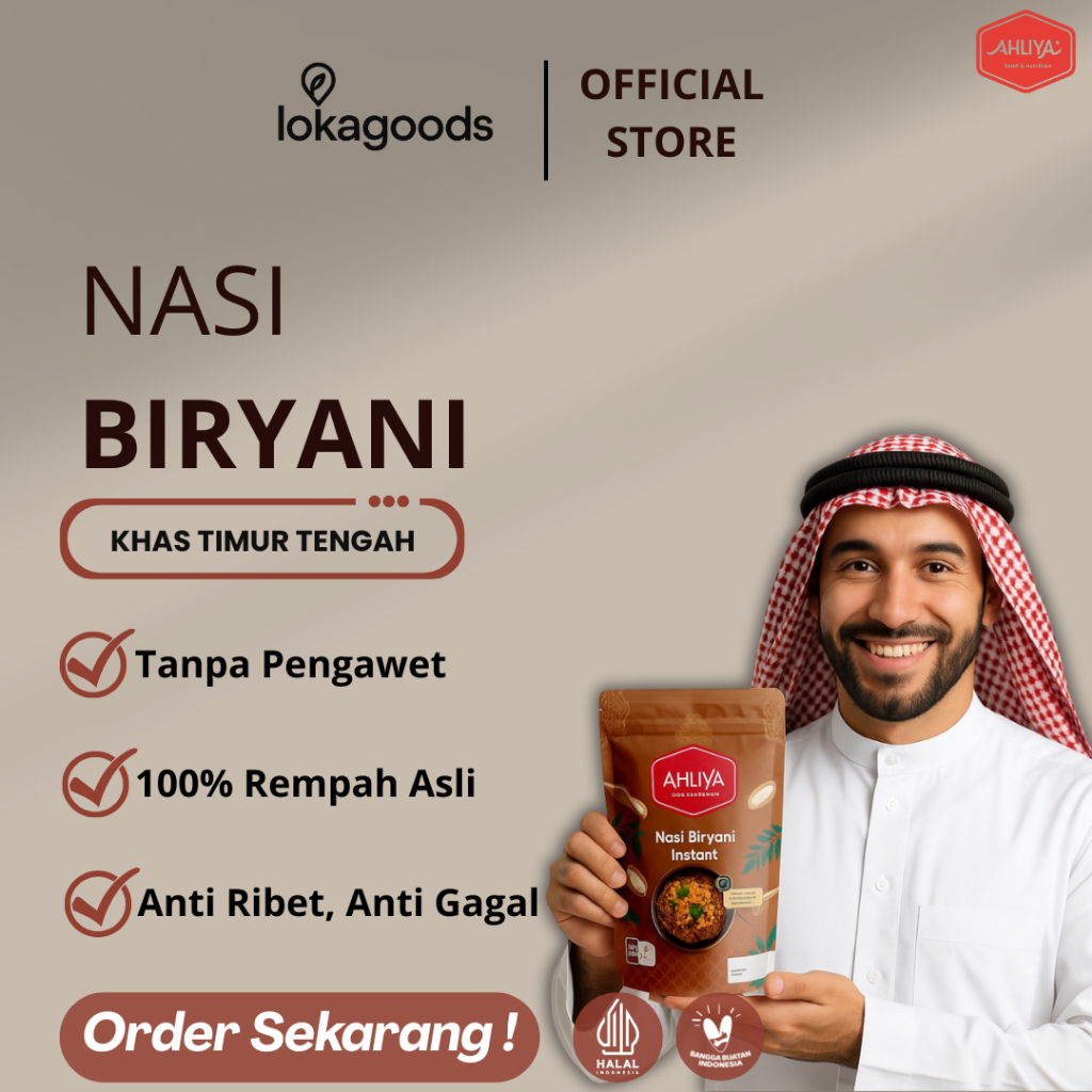

AHLIYA NASI BRIYANI/ PAKET BERAS BASMATI PLUS BUMBU NASI BRIYANI/ NASI BRIYANI INSTAN