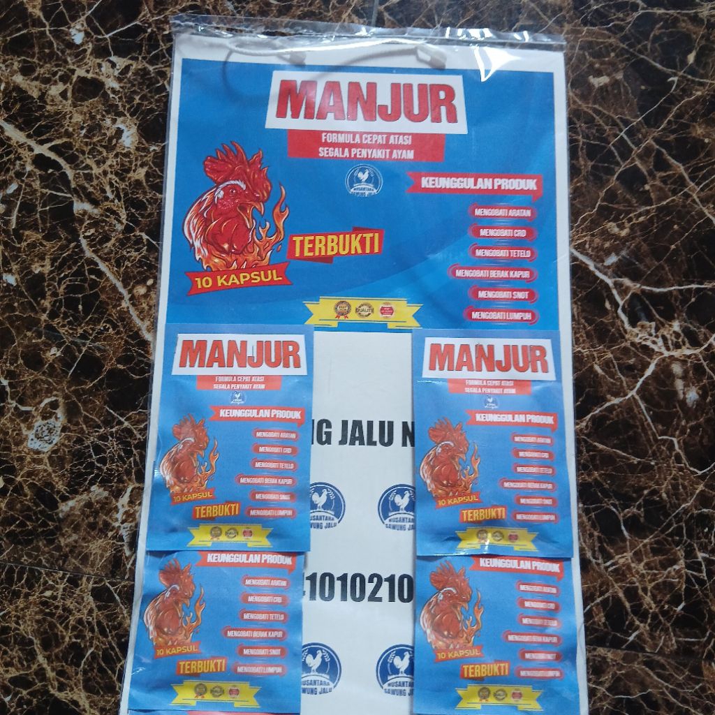 obat manjur khusus ayam sakit parah kemasan 1 renteng