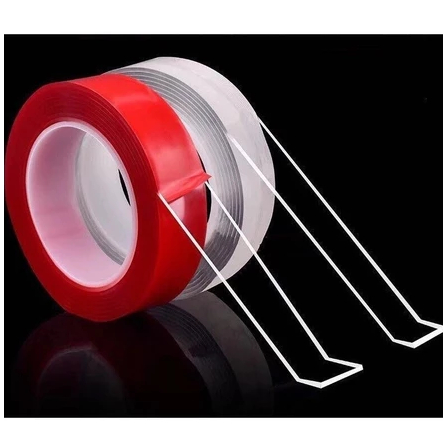 

Double Tape Dobeltip Bening Transparan Solasi Isolasi Perekat Bolak Balik 8MM Panjang 5M Super Kuat