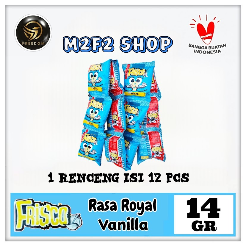 

Frisco Snack Royal Vanilla Flavour | Makanan Ringan Ekstrudat Rasa Vanila Sachet - 14 gr (Kemasan 1 Renceng)