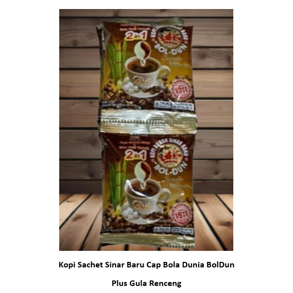 

Kopi Sachet Robusta Lampung Sinar Baru Cap Bola Dunia BolDun Plus Gula Renceng (10 sachet x 21 gr)