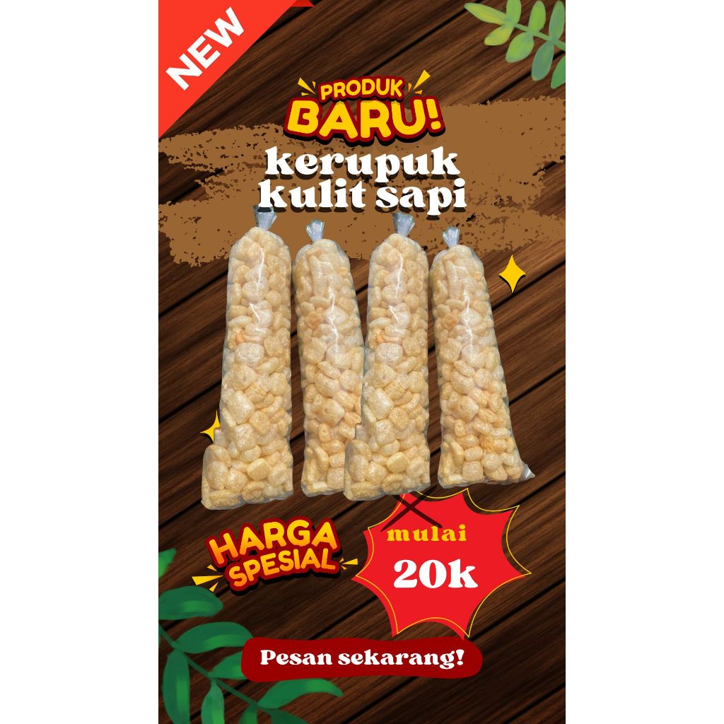

kerupuk kulit sapi Premium Dorodok Renyah Gurih Murah Halal