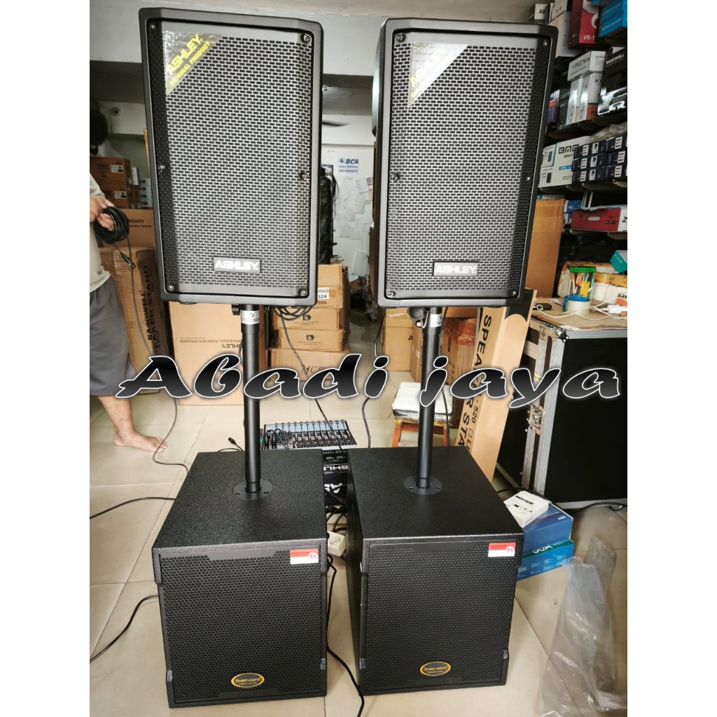 paket speaker spaker ashley db10a ashley 10 inch 2 buah subwoofer dusenberg db008 12pro 12 inch orig