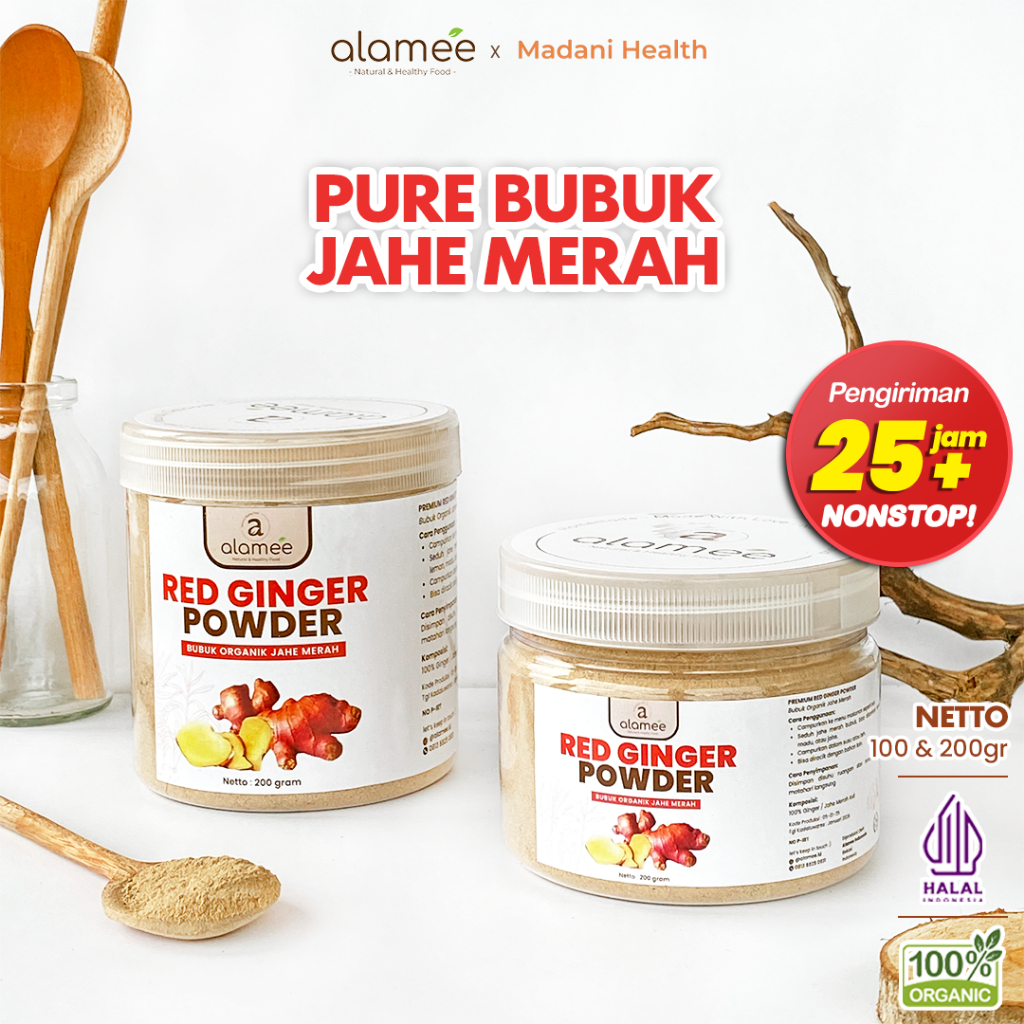 

ALAMEE Red Ginger Powder Premium Minuman Jahe Merah Bubuk Tanpa Campuran Sehat Serbuk Minuman 200gr