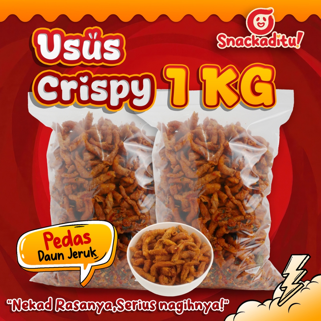 

Usus Crispy Pedas/Asin Daun Jeruk 1KG Renyah dan Gurih Tidak Bau Amis Kualitas Premium Snackaditu