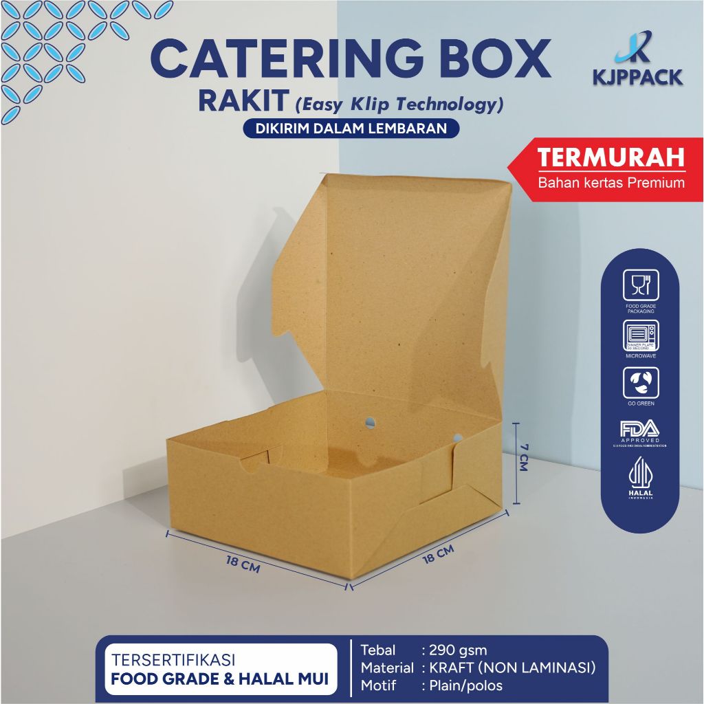 

HARGA PROMO KOTAK KATERING RAKIT PREMIUM: WHITE LAMINASI & KRAFT READY STOCK | CATERING BOX POLOS