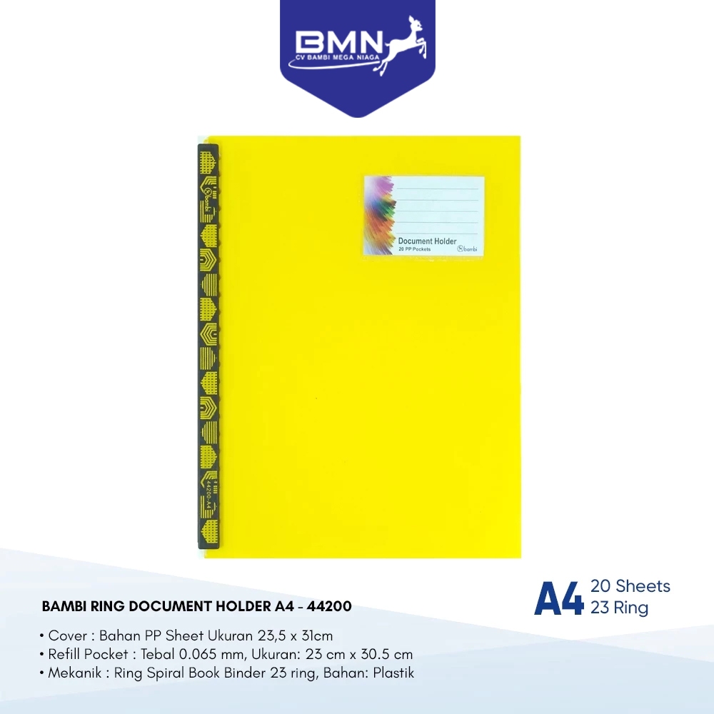 

BAMBI Map Document A4 / Tempat Dokumen Ukuran Folio / Document Holder kode 44200
