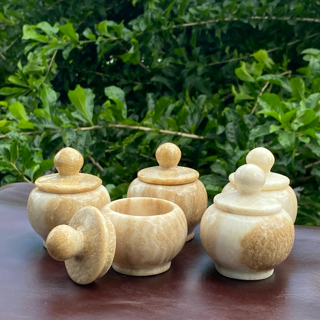 deco ndrong - Guci mini onyx, tempat perhiasan | Toples Mini Batu Onyx/Marmer Tutup Bola Aesthetic |