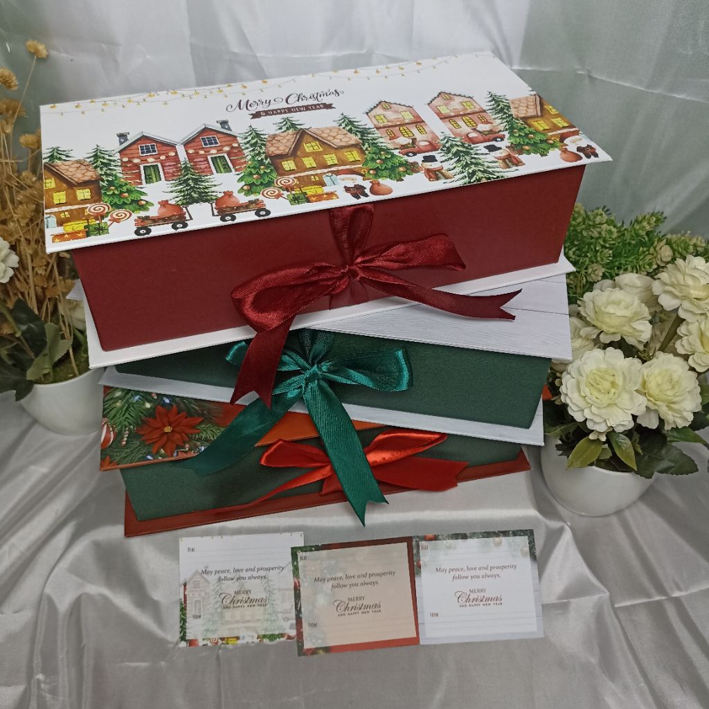 

[29,5×15×7,5] hardbox buku pita natal include kartu / kotak natal / hampers natal