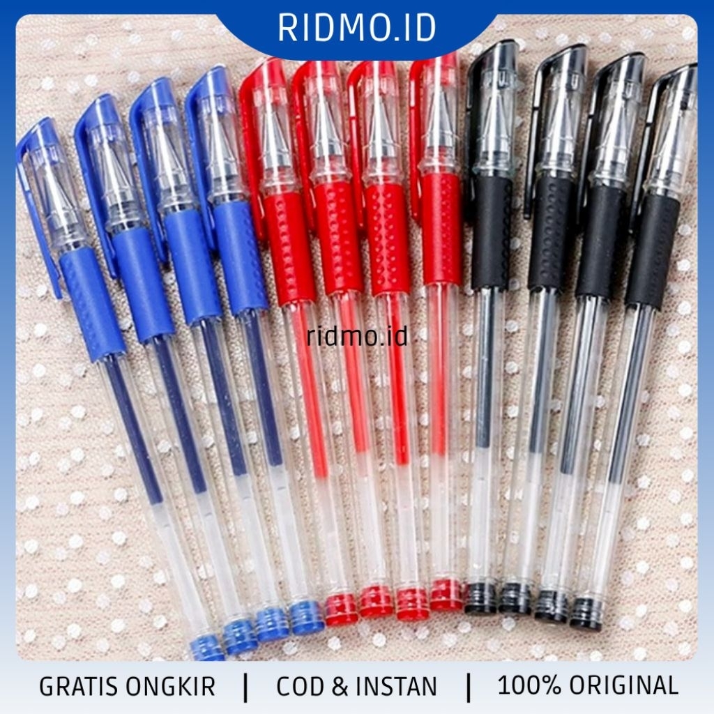 

Pena Gel 0.55 mm Standard Pulpen Tinta Cair Pekat Ujung Lancip Warna Hitam Anti Bocor Perlengkapan Sekolah Alat Kerja Kantor