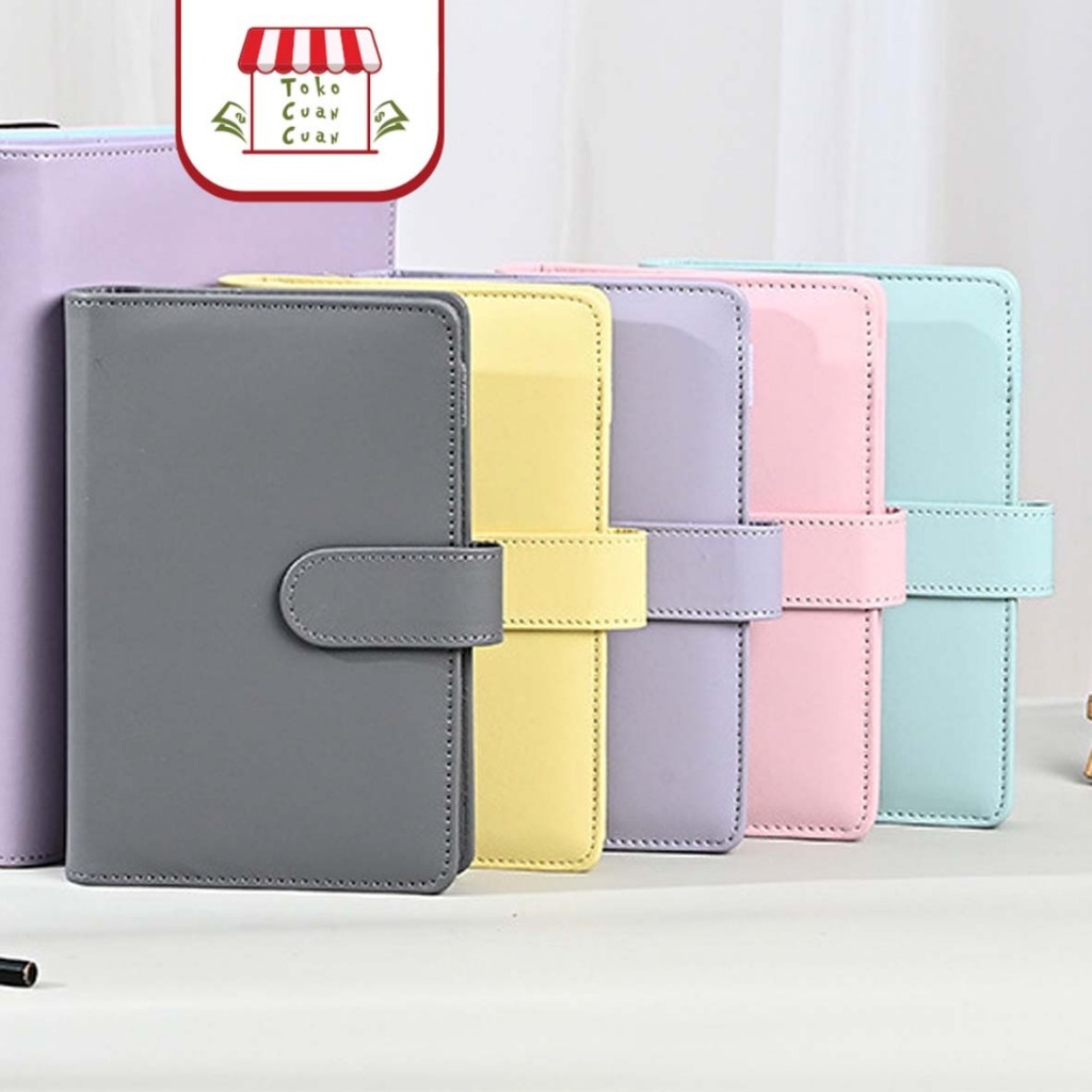 

TCC Binder A6 Planner Nabung 6 Ring Bahan PU Buku Catatan Keuangan Binder Polos Dompet Keuangan Budgeting Planner