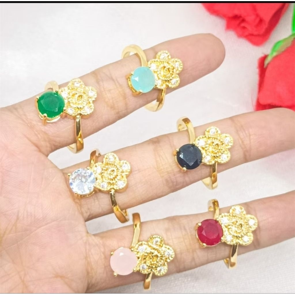 jewerly cincin titanium asesoris wanita emas elegant anti karat berlapis emas 24k emas couple dewasa