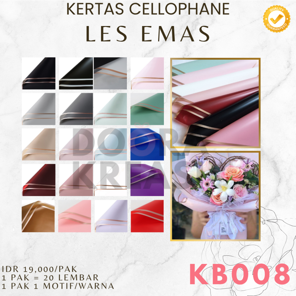 

Kertas Cellophane Buket Bunga Les Emas [ECER]