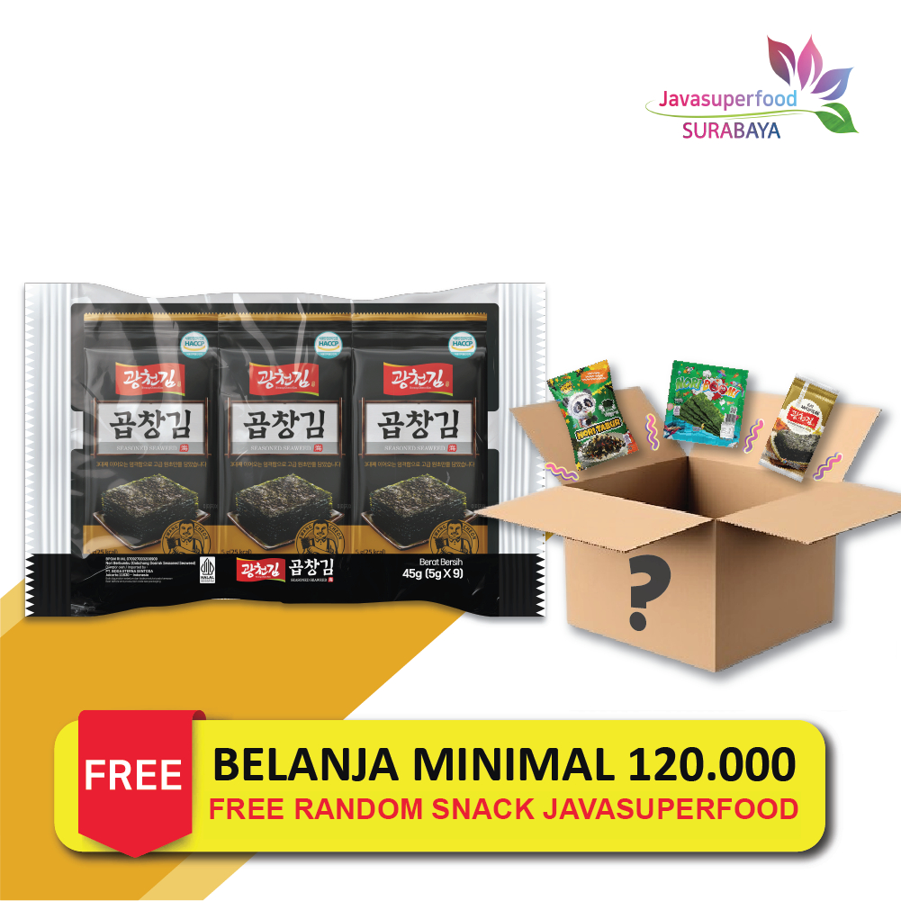 

Gobchang Dosirak Seasoned Seaweed // Nori Seaweed Snack Rumput Laut 9 Pcs