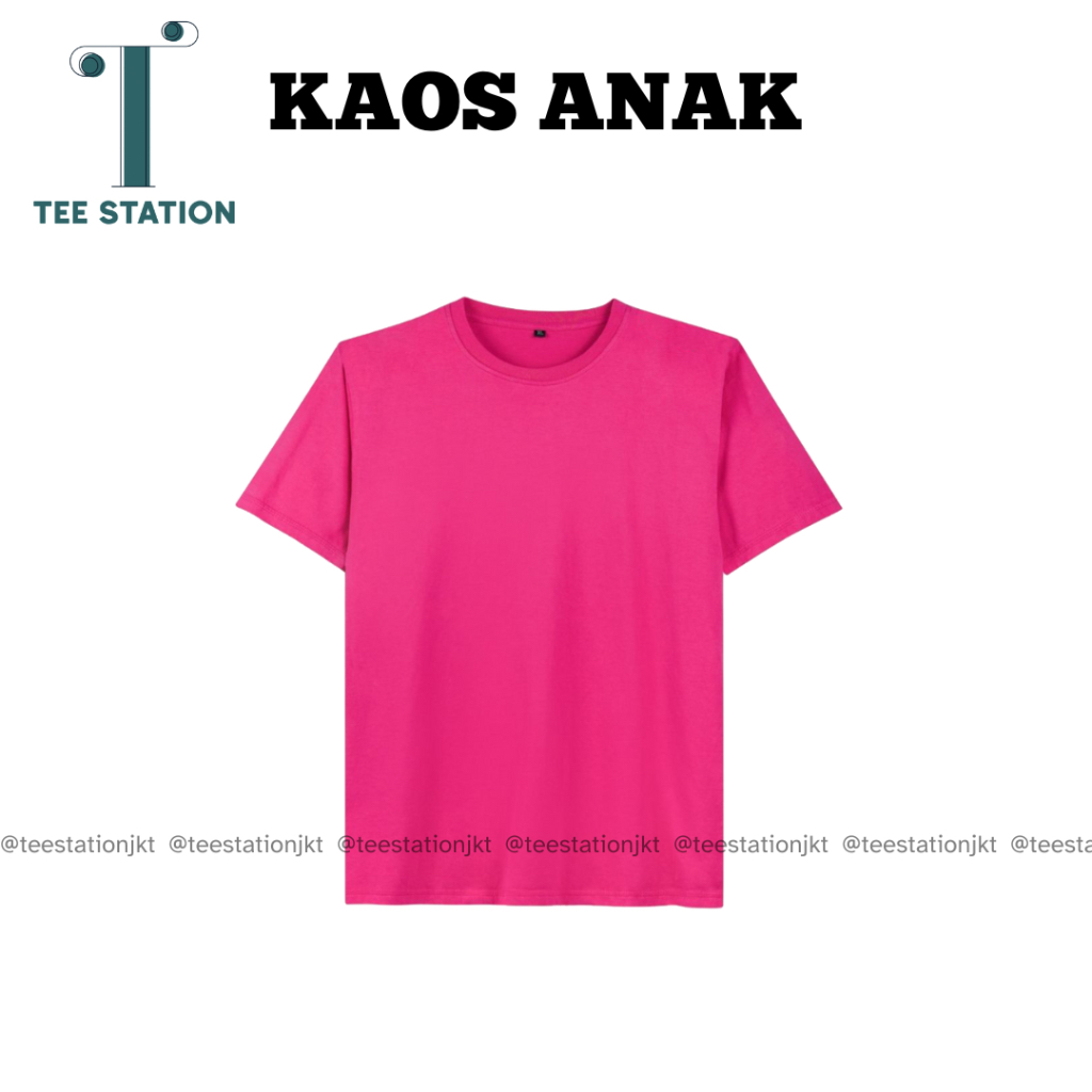 KAOS ANAK POLOS FUSCHIA PINK FANTA KIDS T-SHIRT FASHION CEWEK COWOK PEREMPUAN LAKI-LAKI KATUN PREMIU