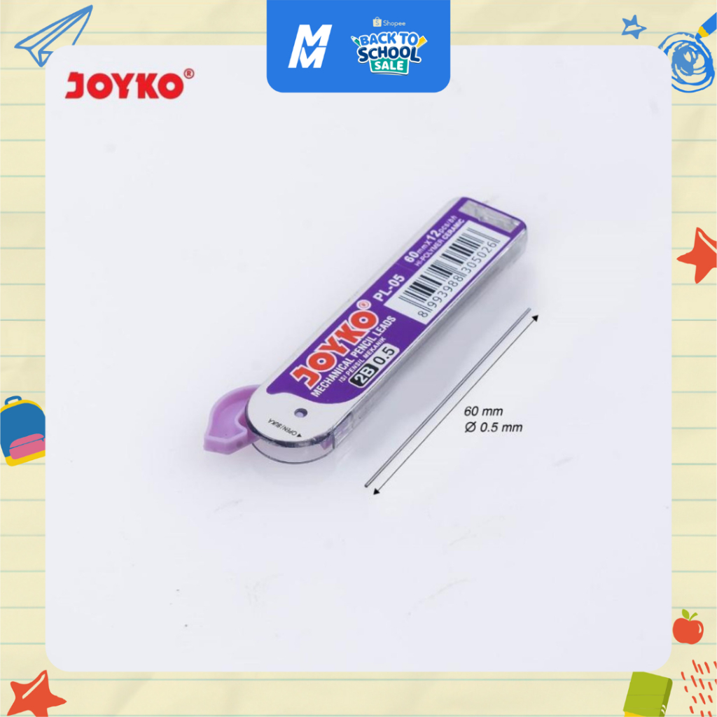 

Refill Isi Pensil Mekanik 2B | Joyko Pencil Lead PL-05 0.5 mm | 1 pcs