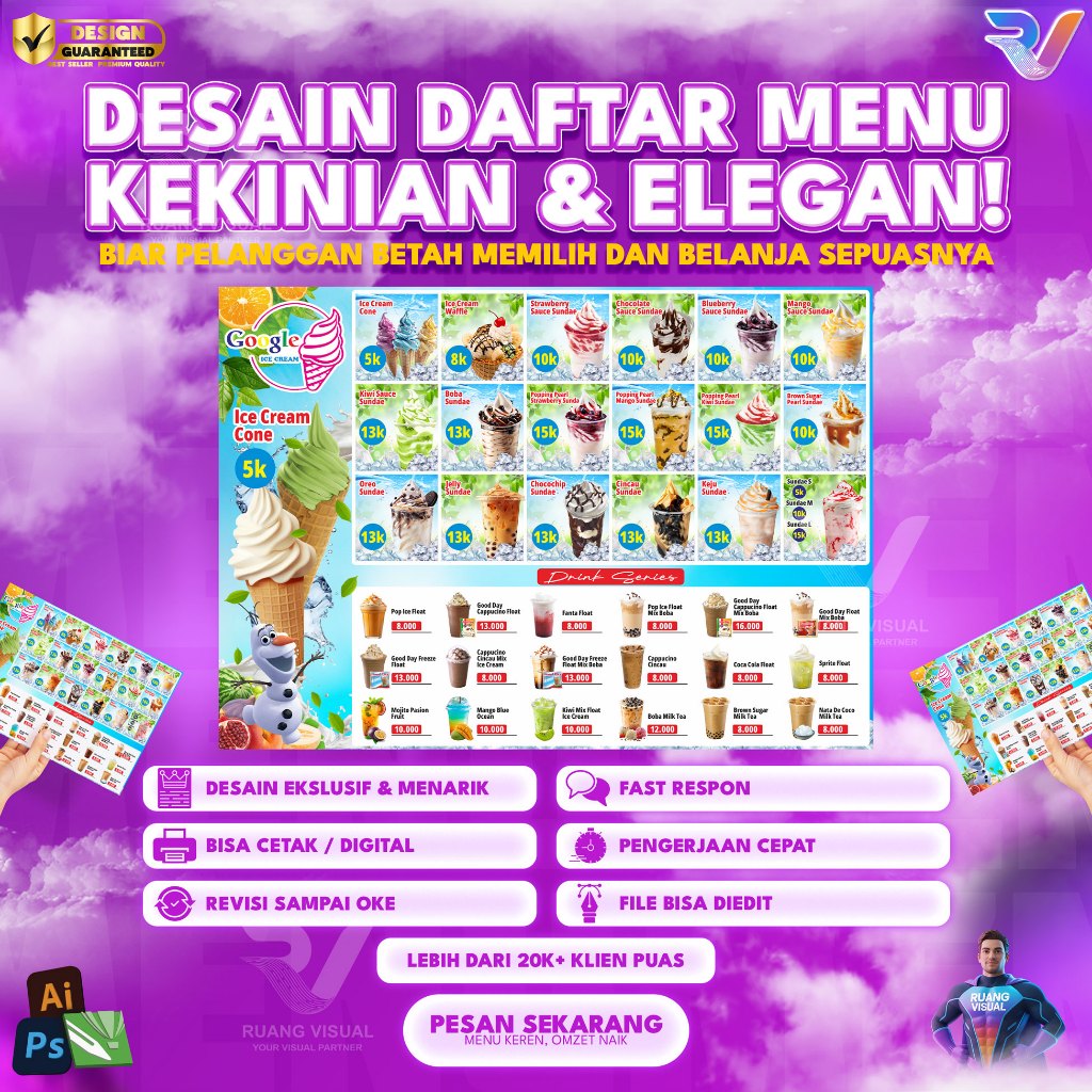 Jasa Desain Menu Makanan & Minuman | Profesional, Elegan, Siap Cetak