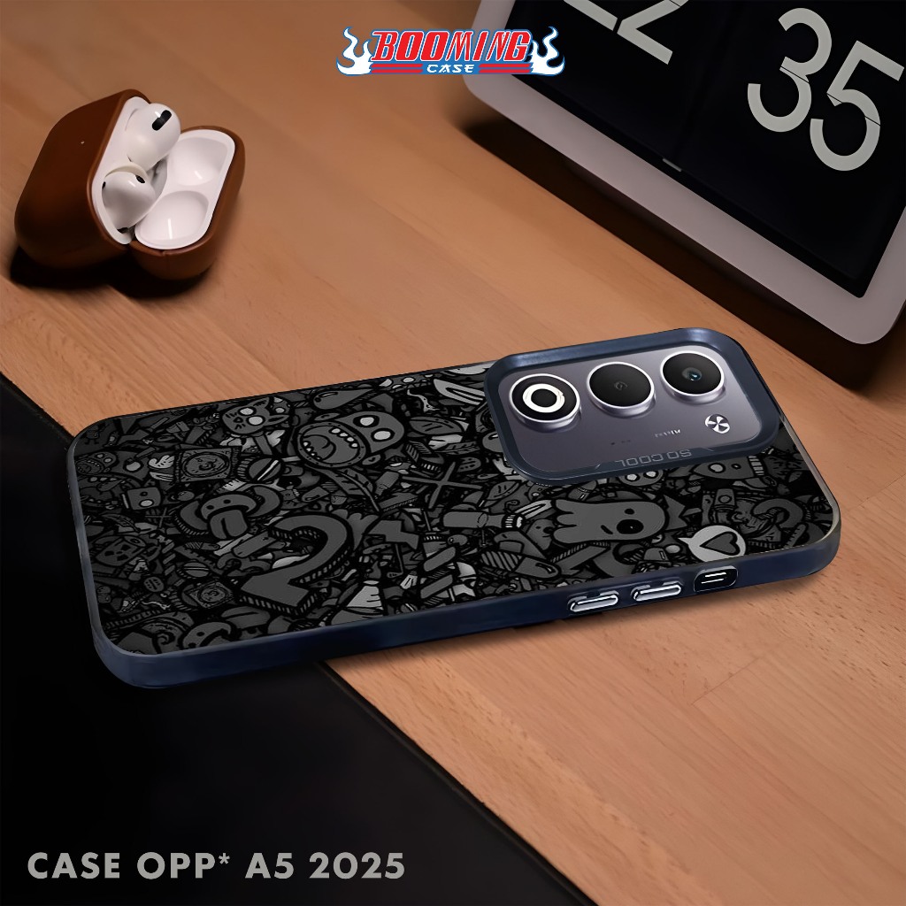 Case Oppo A5 2025 Casing Oppo Premium Matte Hard Casing - Case IMD - Case Hologram Motif GRAFITI