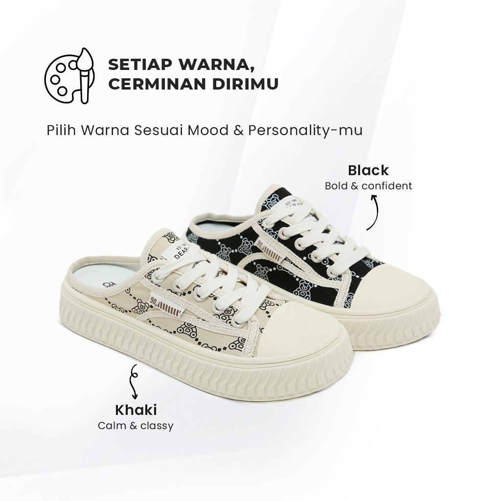 Aerostreet - Sepatu Sneakers Casual Backless Mules Wanita #Oc-A251