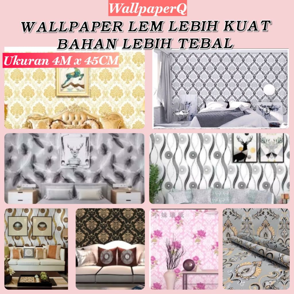 Wallpaper Motif Batik Bunga Aestetik Wallpaper Ruang Tamu Minimalis Wallpaper Kamar Tidur Elegant