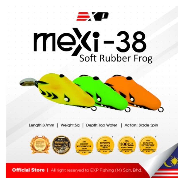 EXP Mexi 38 Soft Frog umpan casting umpan gabus kodok tiruan umpan tiruan karet asli thailand