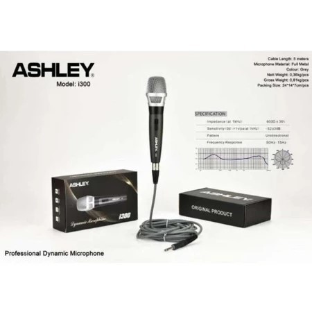 Mic Kabel ASHLEY i300 ORIGINAL Microphone Ashley i300