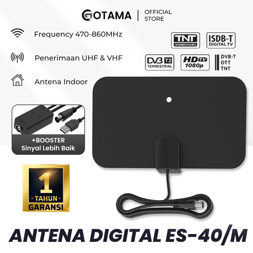 Antena Tv Digital Finito Indoor U -40S free Kabel Boster STB