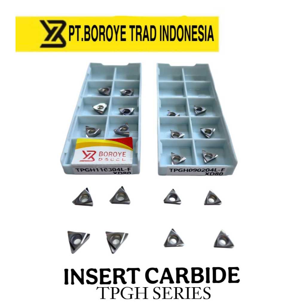 INSERT CARBIDE TPGH110304 | TPGH090204 | TPGH080204 / INSERT CUTTING TOOL BOROYE (PER 10 PCS)