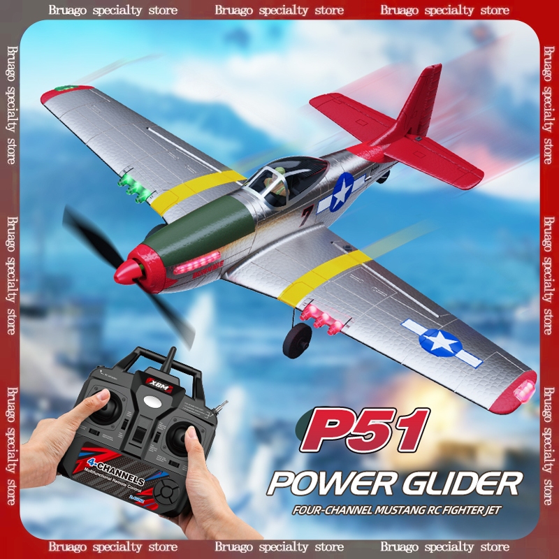 pesawat rc BM26 4CH 6-axis gyroscope P51 mustang fighter rc airplane glider RTF