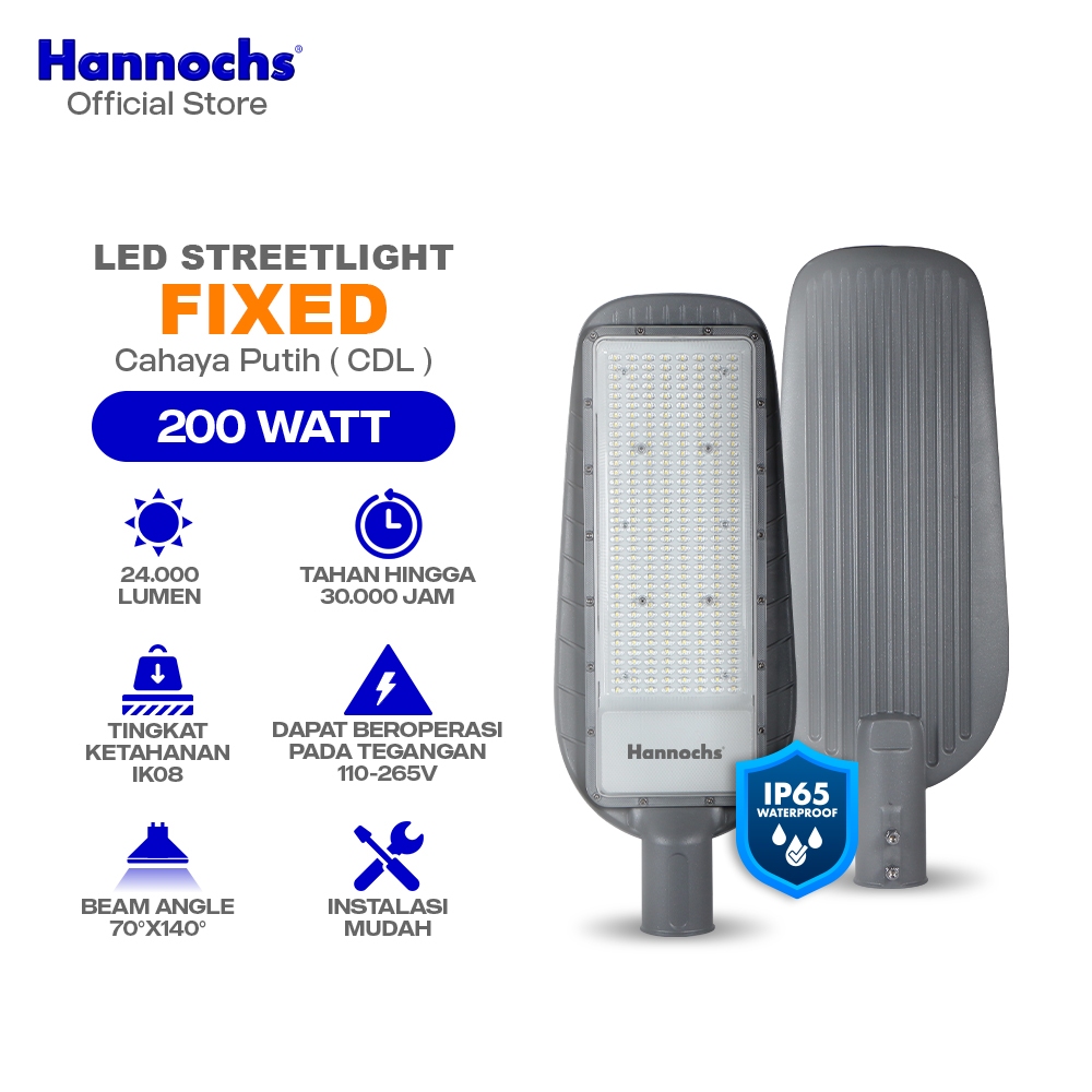 HANNOCHS LED STREETLIGHT FIXED 200W 200 W 200WATT 200 WATT LAMPU JALAN LED PJU MERK HANNOCHS