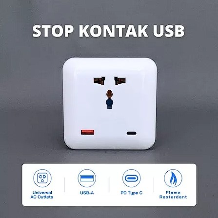 Stop Kontak Dinding USB – Murah & Praktis