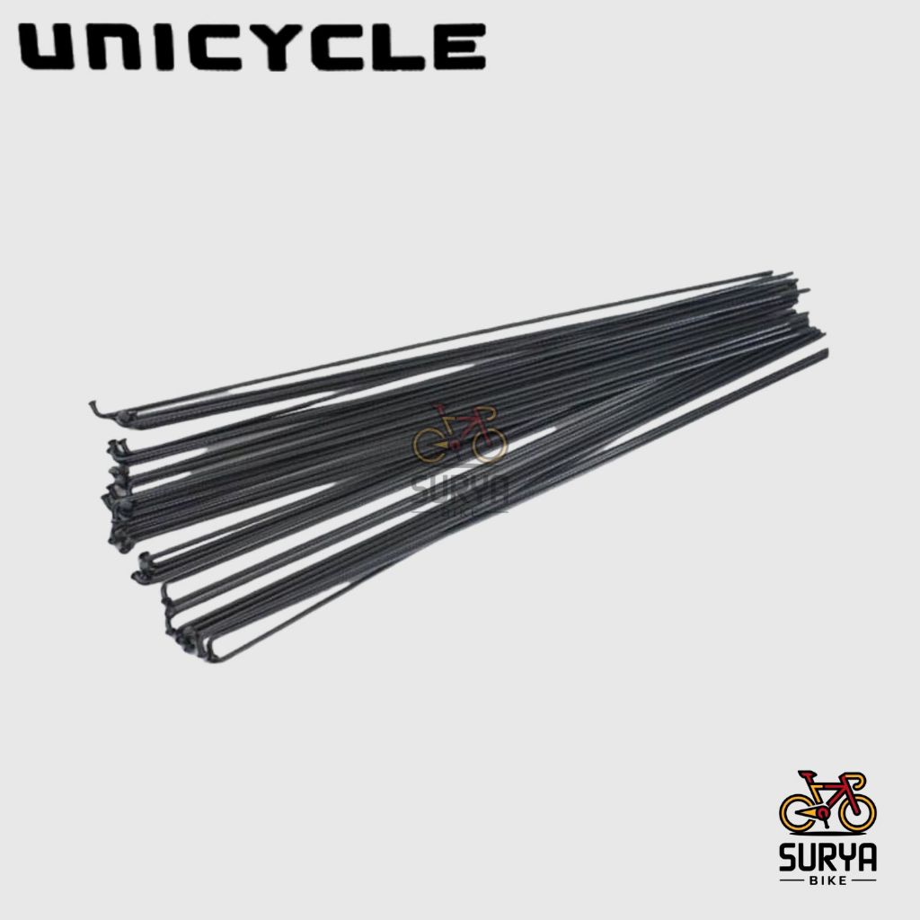 Jari Jari Unicycle Sepeda 26" 14G x 262mm Hitam STAINLESS Ruji Spokes