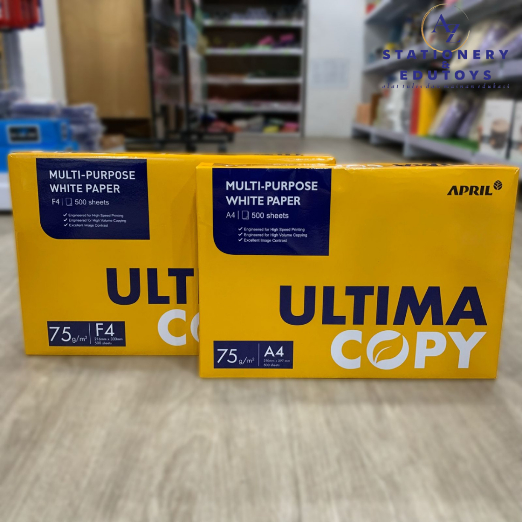 

Kertas HVS Ultima Copy 75gsm – A4 & F4 (500 Lembar) Kertas Putih Multi-Purpose