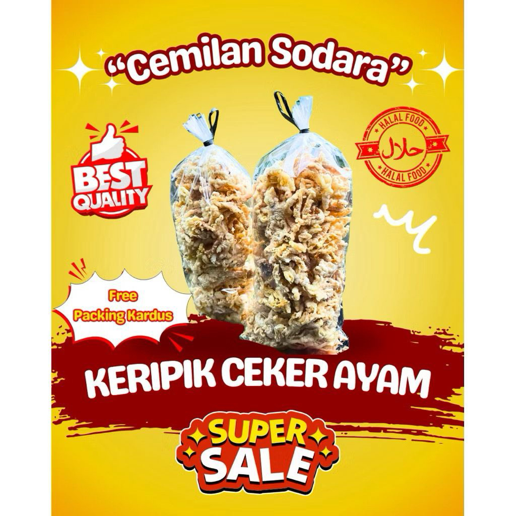 

KERIPIK CEKER AYAM 100gram RAMBAK CEKER TANPA TULANG TANPA TEPUNG RENYAH PREMIUM