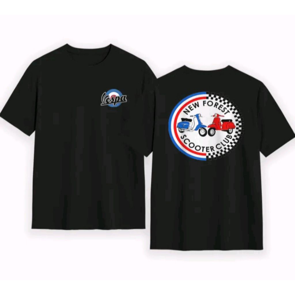 KAOS HITAM VESPA NEW FOREST SCOOTER CLUB