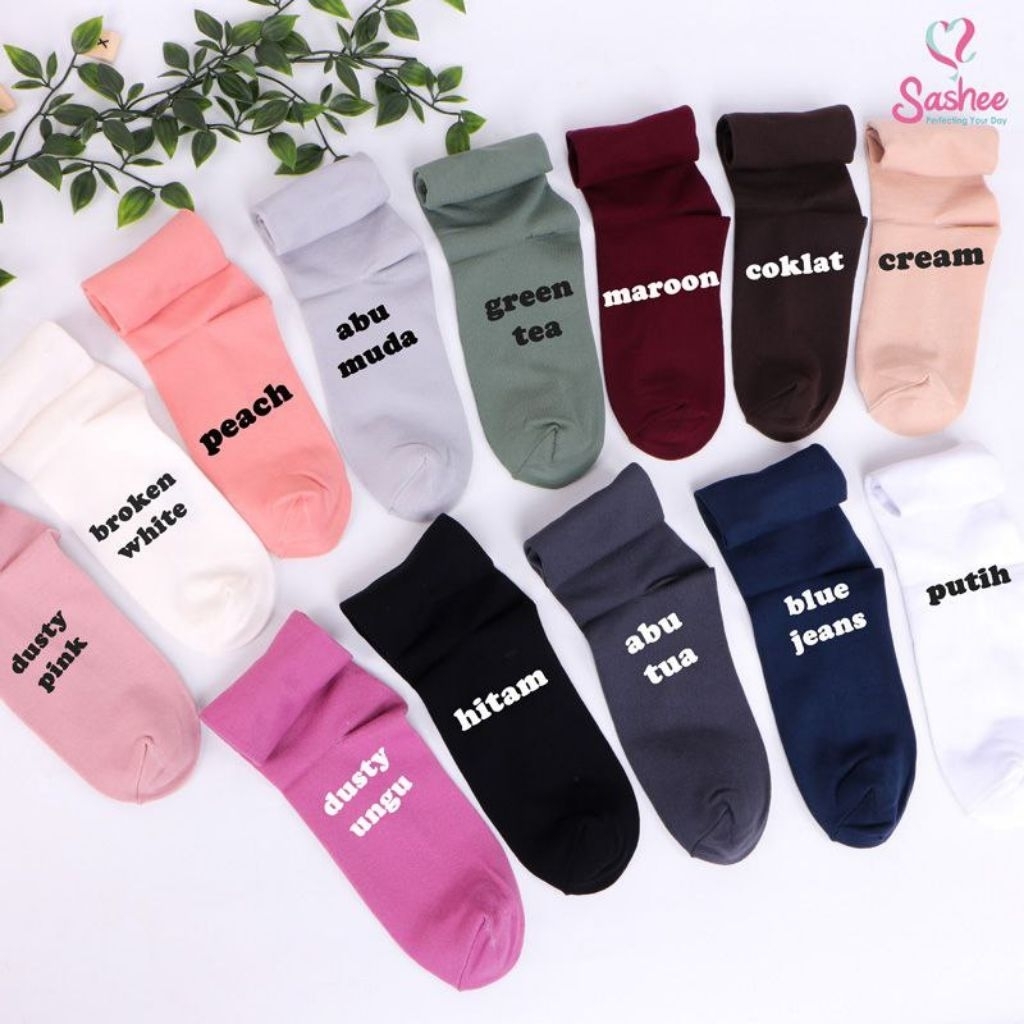 Sashee - Kaus Kaki Non Jempol Polos Sebetis Dewasa Muslimah Perempuan Terbaru