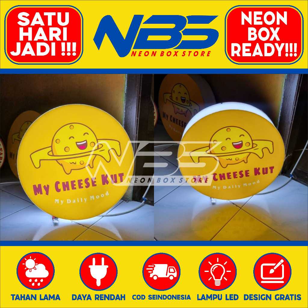 NEON BOX BULAT BAHAN AKRILIK TERMURAH