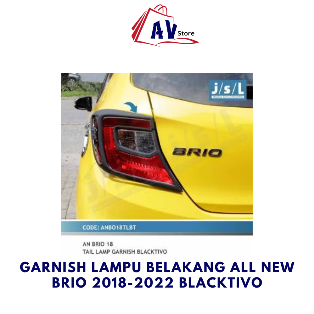 GARNISH LAMPU BELAKANG ALL NEW BRIO 2018-2022 BLACKTIVO