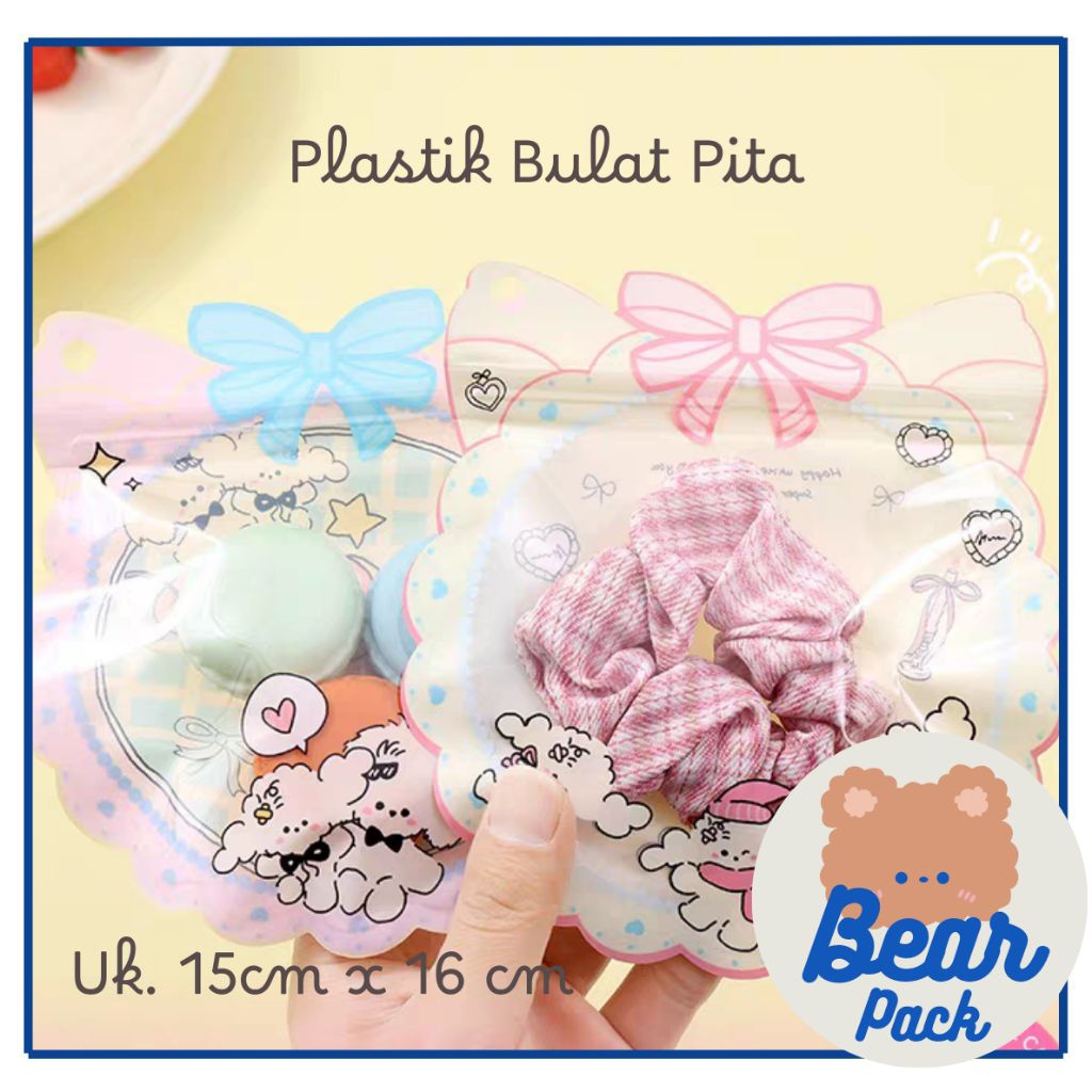 

Bear Pack - [ISI 10PCS] Plastik Ziplock Bulat Pita Uk. 15x16cm