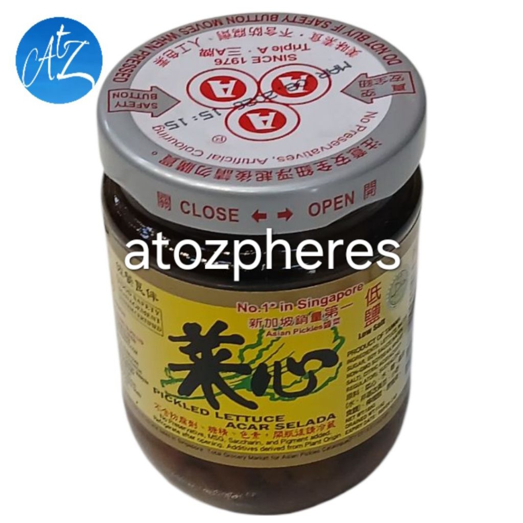 

Acar selada rendah garam kurang asin vege vegan vegetarian halal Taiwan AAA A3 3A Pickled Pickle Lettuce low salt 180g