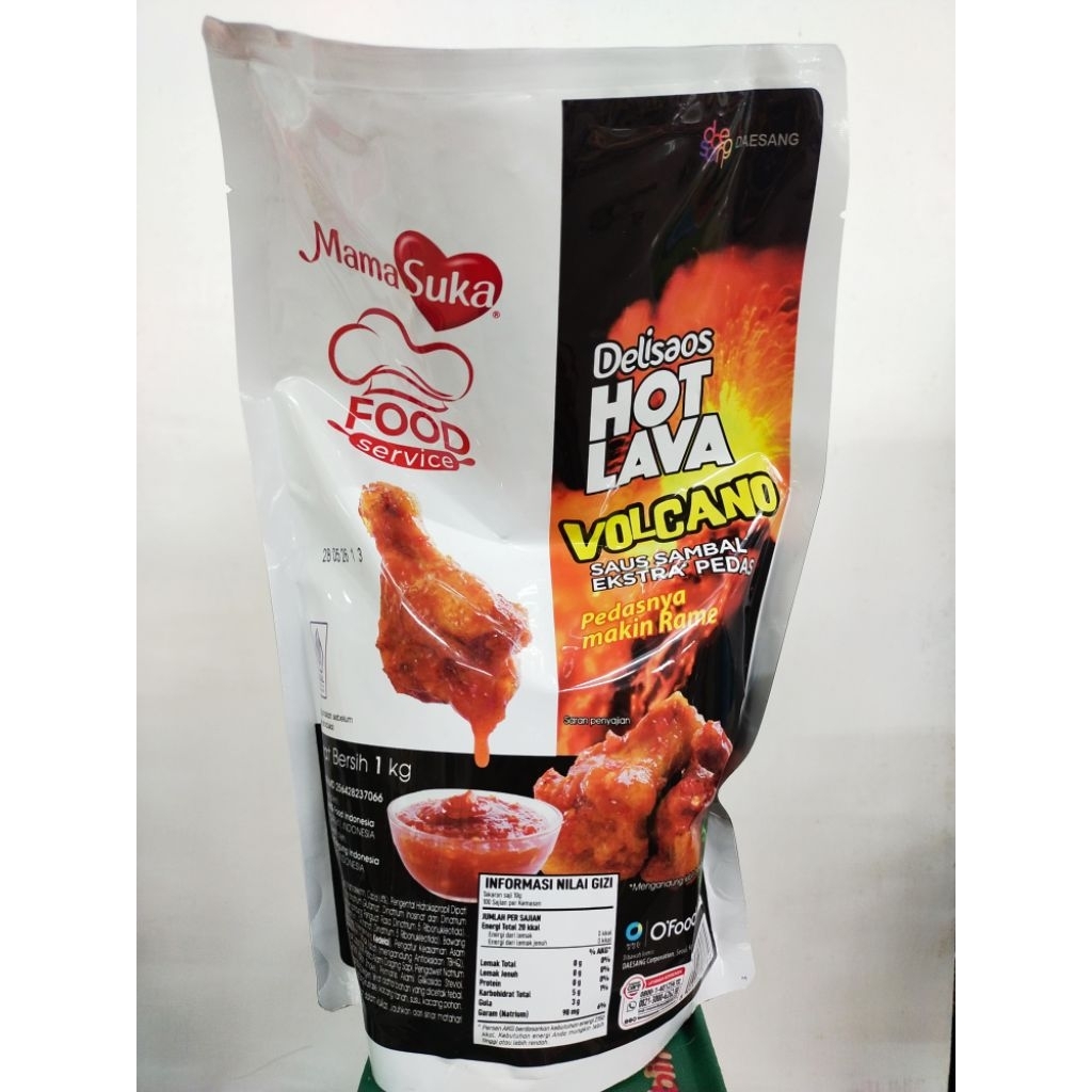 

Mama Suka Delisaos Hot Lava Volcano Saus Sambal Ekstra Pedas 1kg