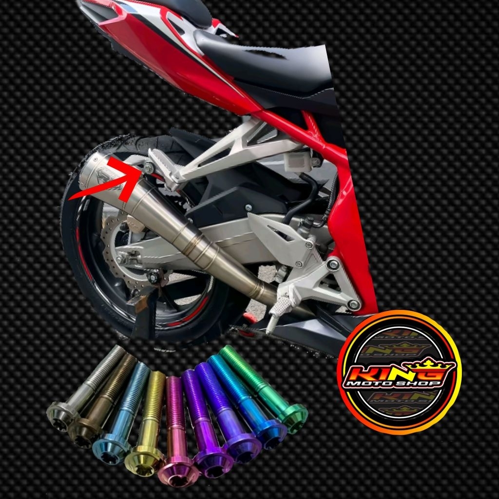 baut breket knalpot cbr 150/250 rr r titanium