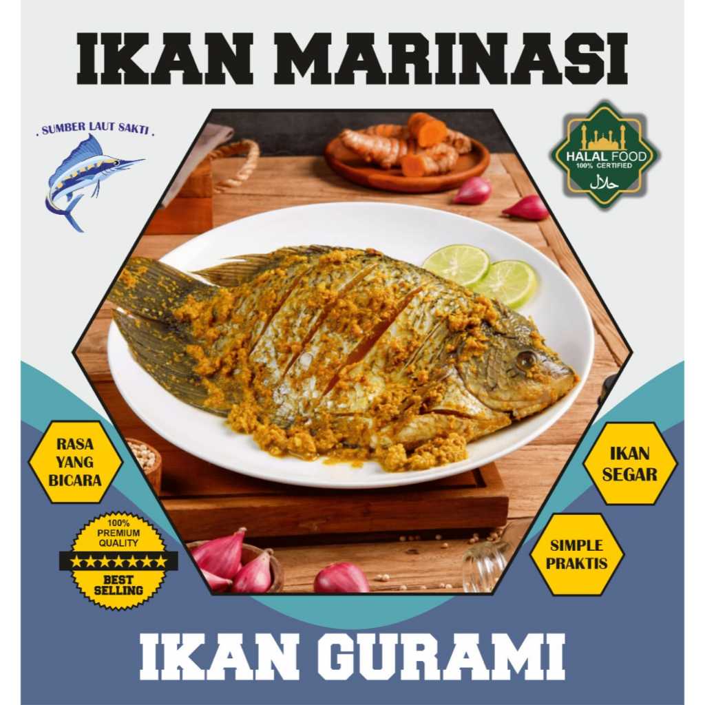 

GURAMI MARINASI - Bumbu Kuning / Ikan Siap Goreng / Bakar Fresh Frozen