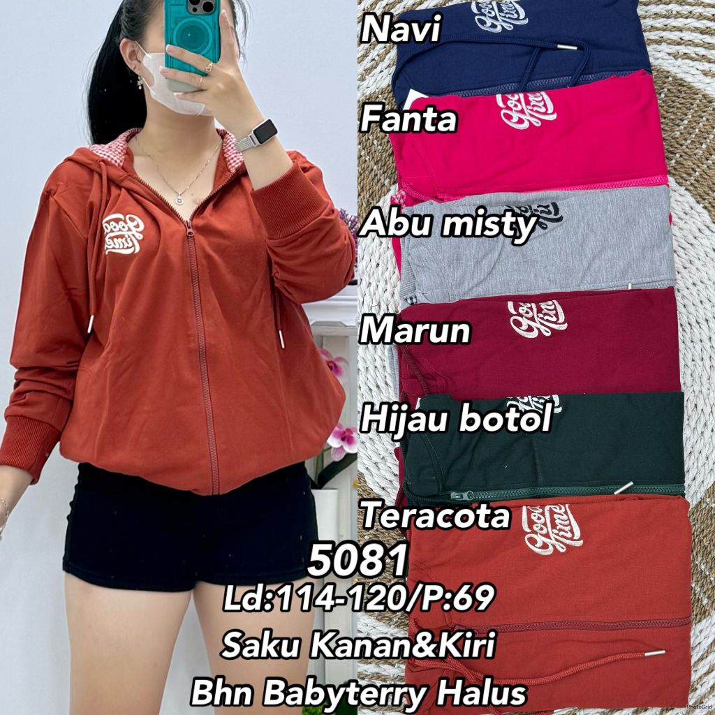 JK Jaket wanita Jumbo 4L / Jaket Bigsize Kaos Tebal