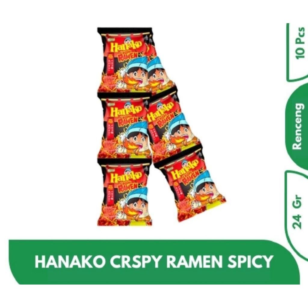 

HANAKO CRISPY RAMEN SPICY 24gr RENCENG 10 PCS