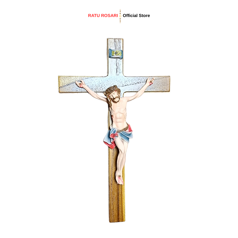 Salib Dinding Kayu Jati Original 30 Cm / Salib Dinding Kayu Jati / Salib Dinding Kayu