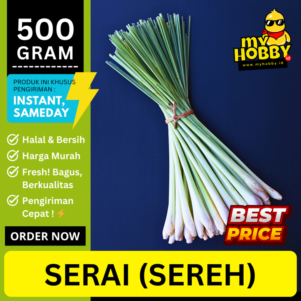 

Serai Sereh Segar 500 gram! Bagus, Fresh Wangi, Murah Berkualitas! Bumbu Aromatic Herbal. MyHobby ID
